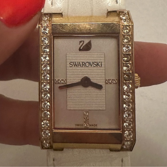 White leather watch Swarovski - Picture 1 of 5